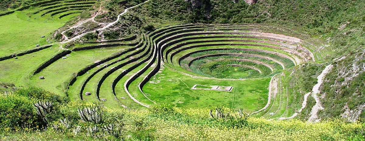 Los andenes de Moray en el Valle Sagrado, Cusco