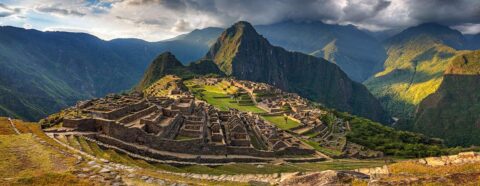 Vista hermosa de la ciudadela de Machu Picchu